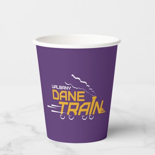 UAlbany Dane Train Logo Papieren Bekers (Voorkant)