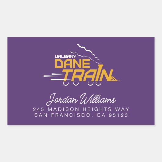 UAlbany Dane Train Logo Rechthoekige Sticker (Voorkant)
