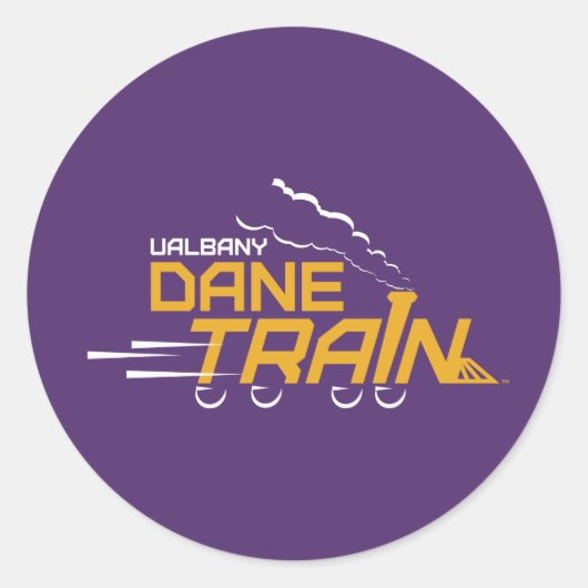 UAlbany Dane Train Logo Ronde Sticker (Voorkant)