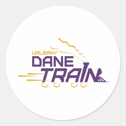 UAlbany Dane Train Logo Ronde Sticker (Voorkant)