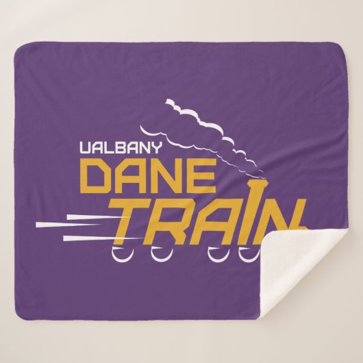 UAlbany Dane Train Logo Sherpa Deken (Voorkant (horizontaal))