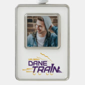 UAlbany Dane Train Logo Verzilverd Kader Ornament (Voorkant)