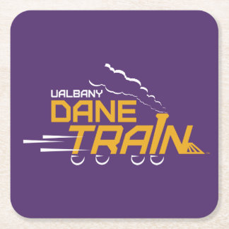 UAlbany Dane Train Logo Vierkante Kartonnen Onderzetter