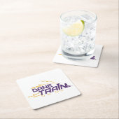 UAlbany Dane Train Logo Vierkante Kartonnen Onderzetter (Insitu)