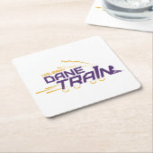 UAlbany Dane Train Logo Vierkante Kartonnen Onderzetter (Schuin)
