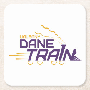 UAlbany Dane Train Logo Vierkante Kartonnen Onderzetter