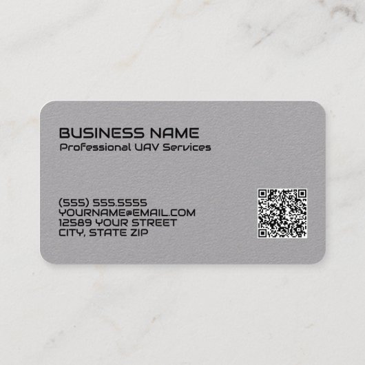 UAV Drone Custom QR Premium Visitekaartje (Achterkant)