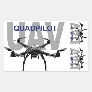 UAV Quadpilot Quadcopter Pilot Rechthoekige Sticker