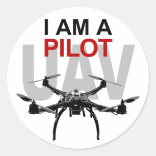 UAV Quadpilot Quadcopter Pilot Ronde Sticker