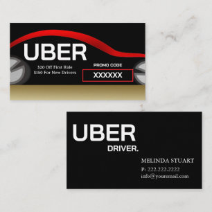 Uber-bestuurder Modern Gouden Rand Verwijzing Visitekaartje