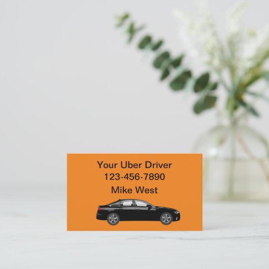 Uber Driver Bold Cartes de visite simples (Debout devant)