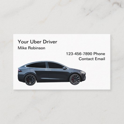 Uber Driver Eenvoudig Visitekaartjes Ontwerp (Voorkant)