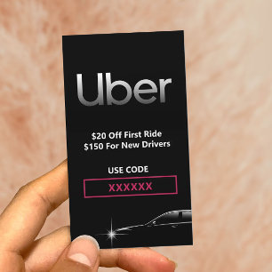 Uber Driver Professional-doorverwijzing Visitekaartje