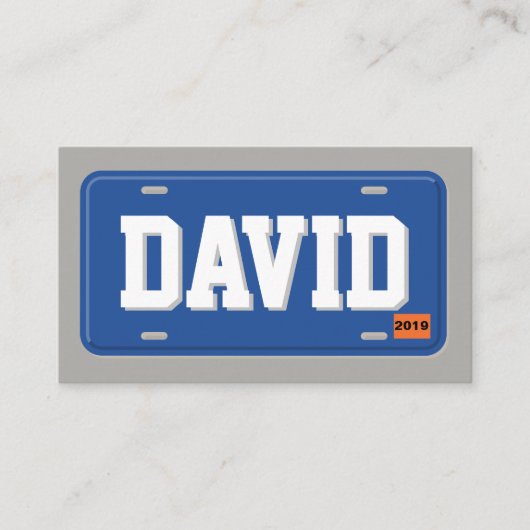 Uber Lyft Driver Blue en Grey License Bord Visitekaartje (Voorkant)