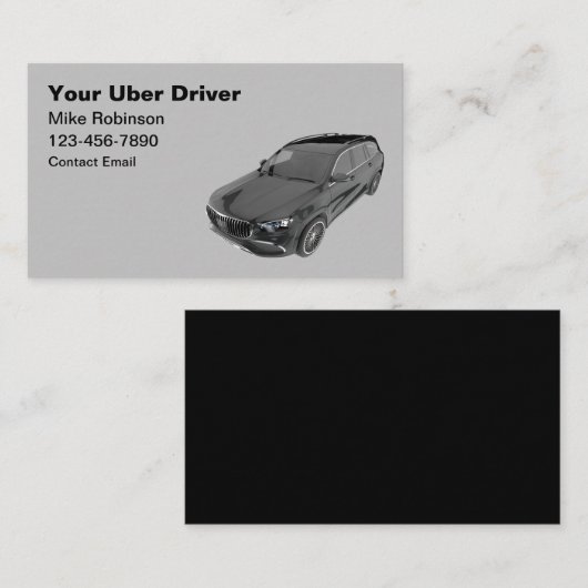 Uber Ride Hailing Cartes de visite de luxe (Devant / Derrière)