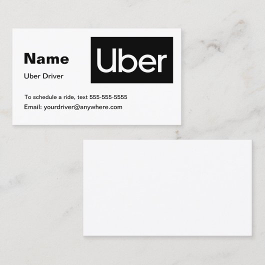 Uber Visitekaartje (Voorkant / Achterkant)