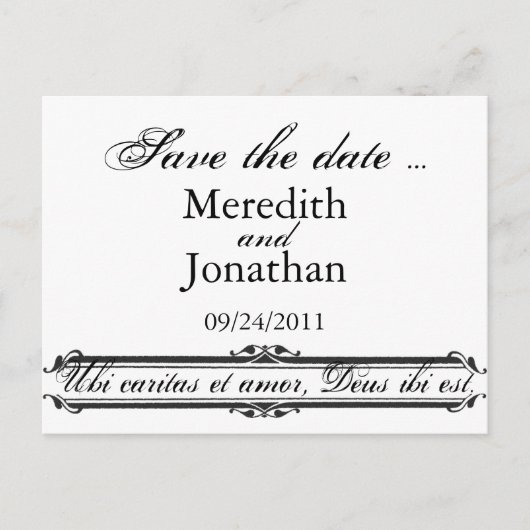 Ubi Caritas et Amor Mariage Modèle de faire-part d (Devant)