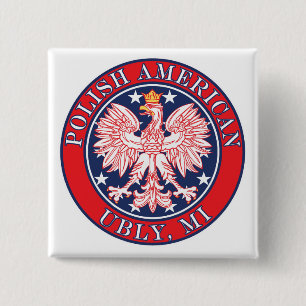 Ubly Michigan Polish Vierkante Button 5,1 Cm