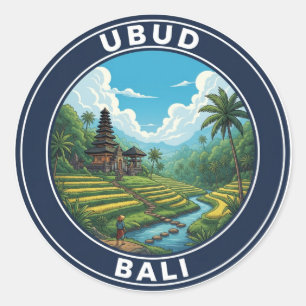 Ubud Bali Indonesië Reizen Ronde Sticker
