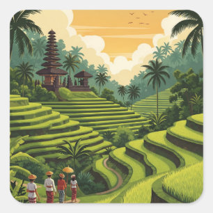 Ubud Bali Indonesië Reizen Vierkante Sticker