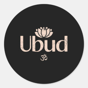 Ubud Li Om Spirituele Lotus Reis Meditatie Yoga Ronde Sticker