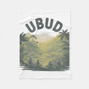 Ubud Li Rijstvelden Jungle Meditatie Yoga Fleece Deken