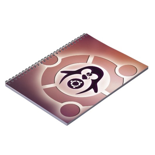 Ubuntu Linux Circle of Friends Logo met Tux Notitieboek (Linkerzijde)