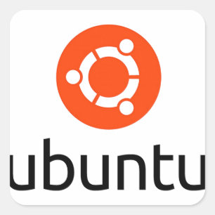 Ubuntu Linux Logo Vierkante Sticker