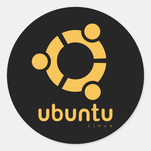 Ubuntu Linux Open Source Ronde Sticker (Voorkant)