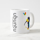 Ubuntu-mok met Windows met Tux-staal Jumbo Mok (Voorkant rechts)