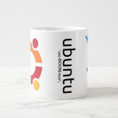 Ubuntu-mok met Windows met Tux-staal Jumbo Mok (Voorkant)