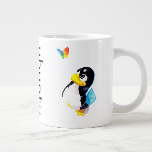 Ubuntu-mok met Windows met Tux-staal Jumbo Mok (Rechts)