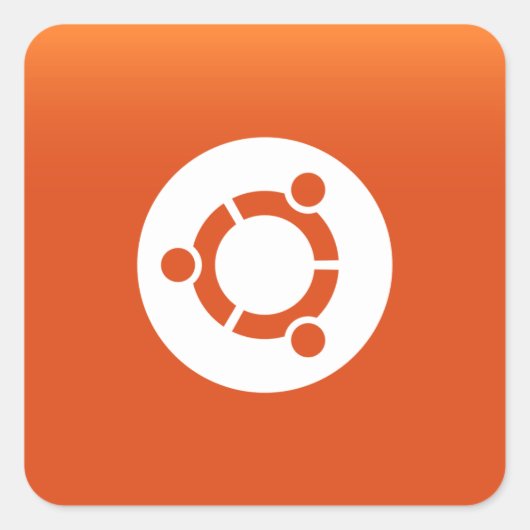 Ubuntu oranje grdiant vierkante sticker (Voorkant)