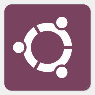 Ubuntu Paars Vierkante Sticker