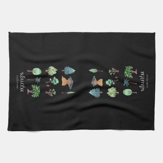 Ubuntu Tree Kitchen Towel (zwart) Theedoek (Horizontaal)