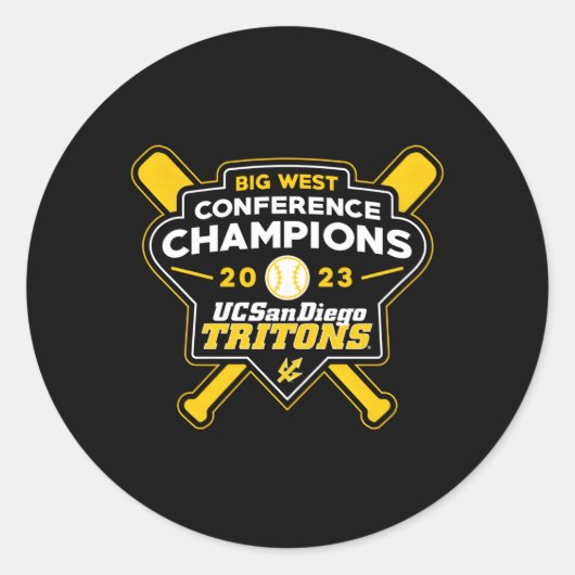 UC San Diego Tritons 2023 Groot West Baseball Cham Ronde Sticker (Voorkant)
