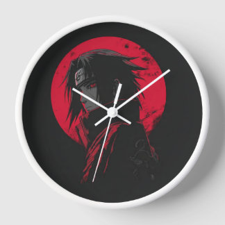Uchiha Clan Rode Maan Wandklok - Naruto Anime Dec