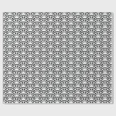 Uchiwa Black en White Japans fan Pattern Cadeaupapier (Vlak)