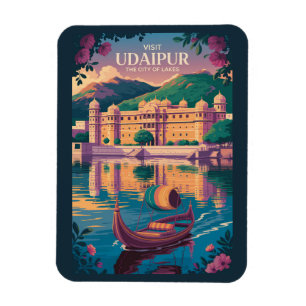 Udaipur India City Palace Illustratie Reiskunst Magneet