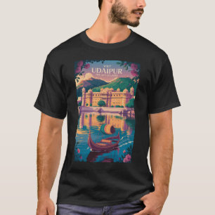 Udaipur India City Palace Illustratie Reiskunst T-shirt