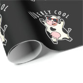 Udderly Cool Funny Koe Pun Dark BG Cadeaupapier (Rol Hoek)