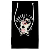 Udderly Cool Funny Koe Pun Dark BG Klein Cadeauzakje (Voorkant)