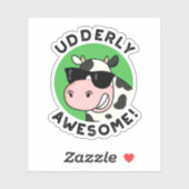Udderly Geweldige Funny Koe Pun Sticker (Vel)