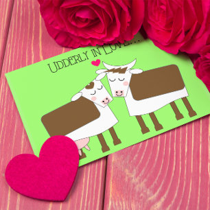 Udderly in Love Cows Valentijn Post Card Briefkaart