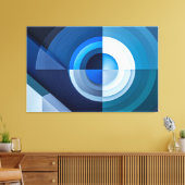 uego de Formas - Arte Abstracto en Azul  Canvas Afdruk (Insitu (Woonkamer))