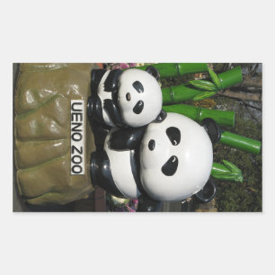 Ueno Zoo Panda Sign Rechthoekige Sticker