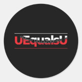 UEqualsU HIV Niet-detecteerbare Typografie Art Ronde Sticker (Voorkant)