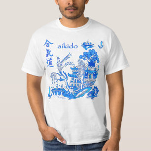 Ueshiba Aikido Castle Willow Scene - Martiale Kuns T-shirt