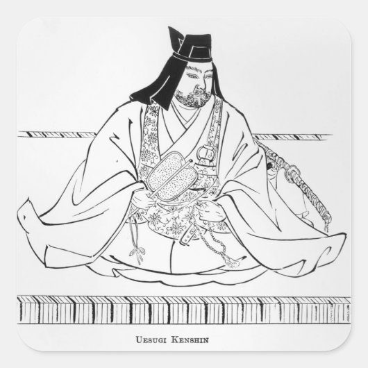 Uesugi Kenshin Vierkante Sticker (Voorkant)