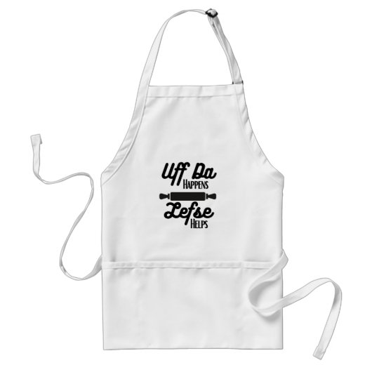 Uff Da gebeurt, Lefse helpt Apron Standaard Schort (Voorkant)